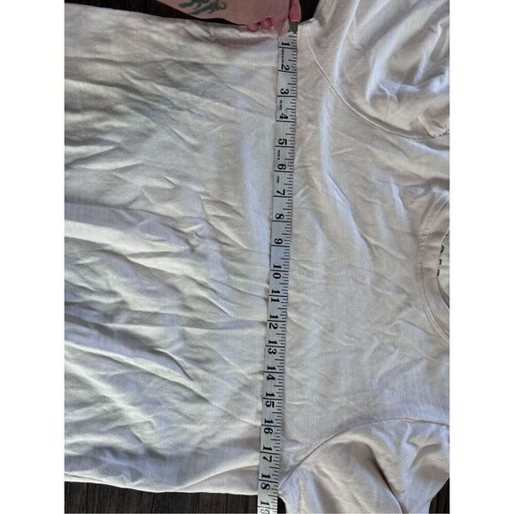 Loft Cream Burnout Knit Balloon 3/4 Sleeve Blouse Top Size Medium Minimalist - Picture 10 of 10